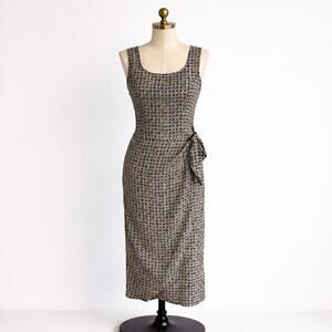 Vintage Jay Jacobs Tank Dress 90s Geometric Black Cream Long Grunge USA Made 7